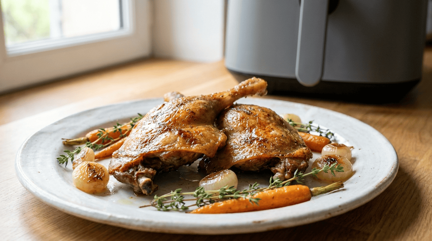 Cuisses de canard airfryer avec peau croustillante et chair fondante
