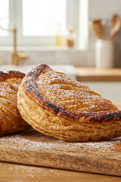 Chausson aux pommes air fryer croustillant et doré, prêt à être dégusté