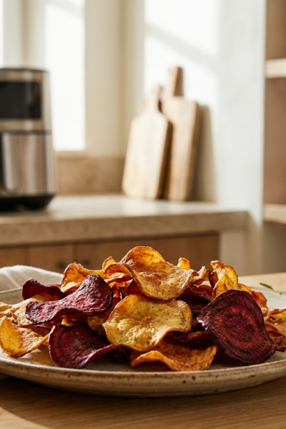 chips betterave airfryer croustillantes dorées et fines