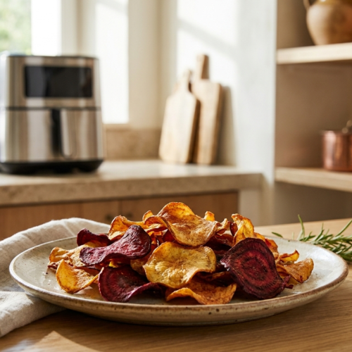 chips betterave airfryer croustillantes dorées et fines