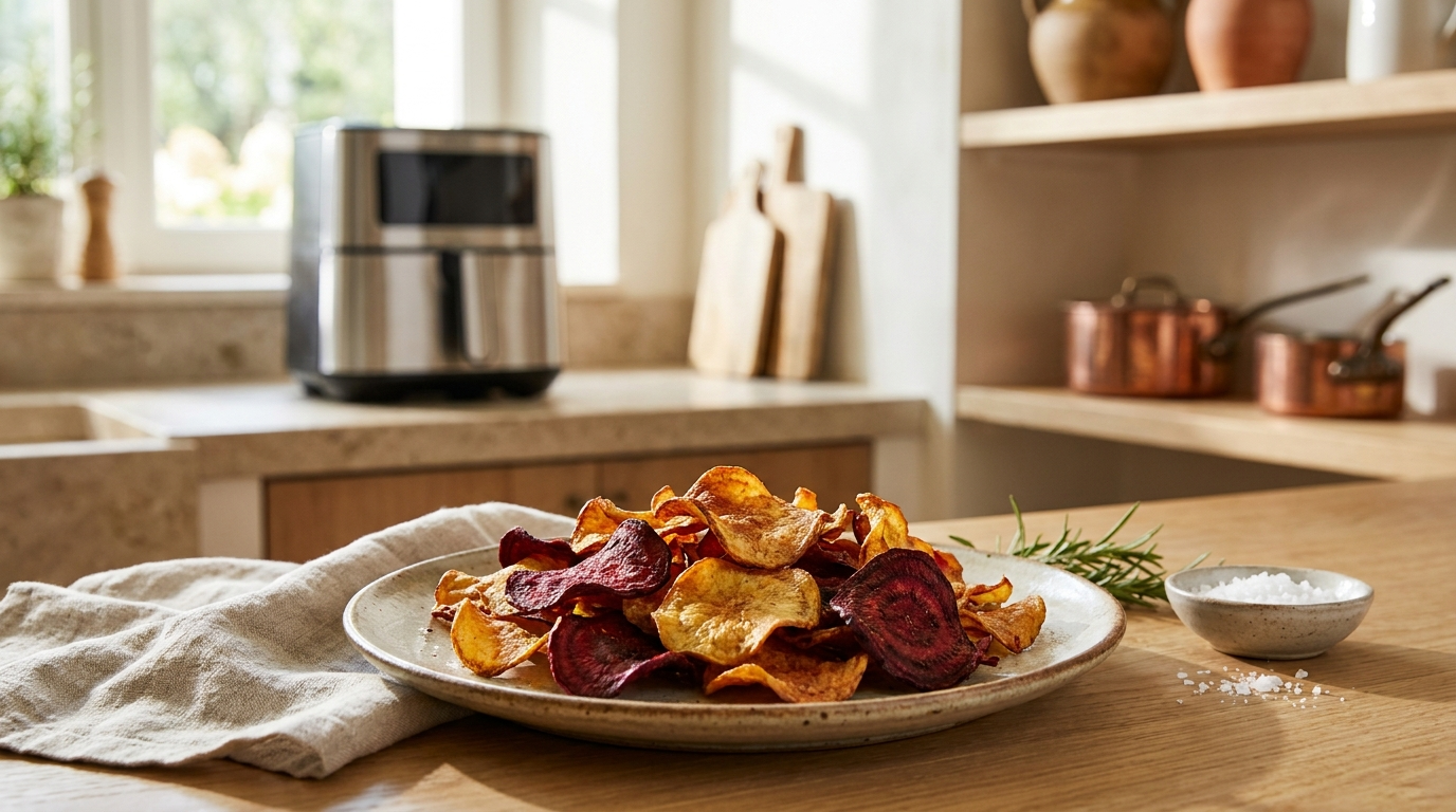 chips betterave airfryer croustillantes dorées et fines