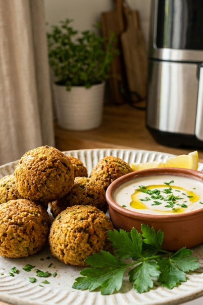 Falafel air fryer croustillant doré à la friteuse sans huile