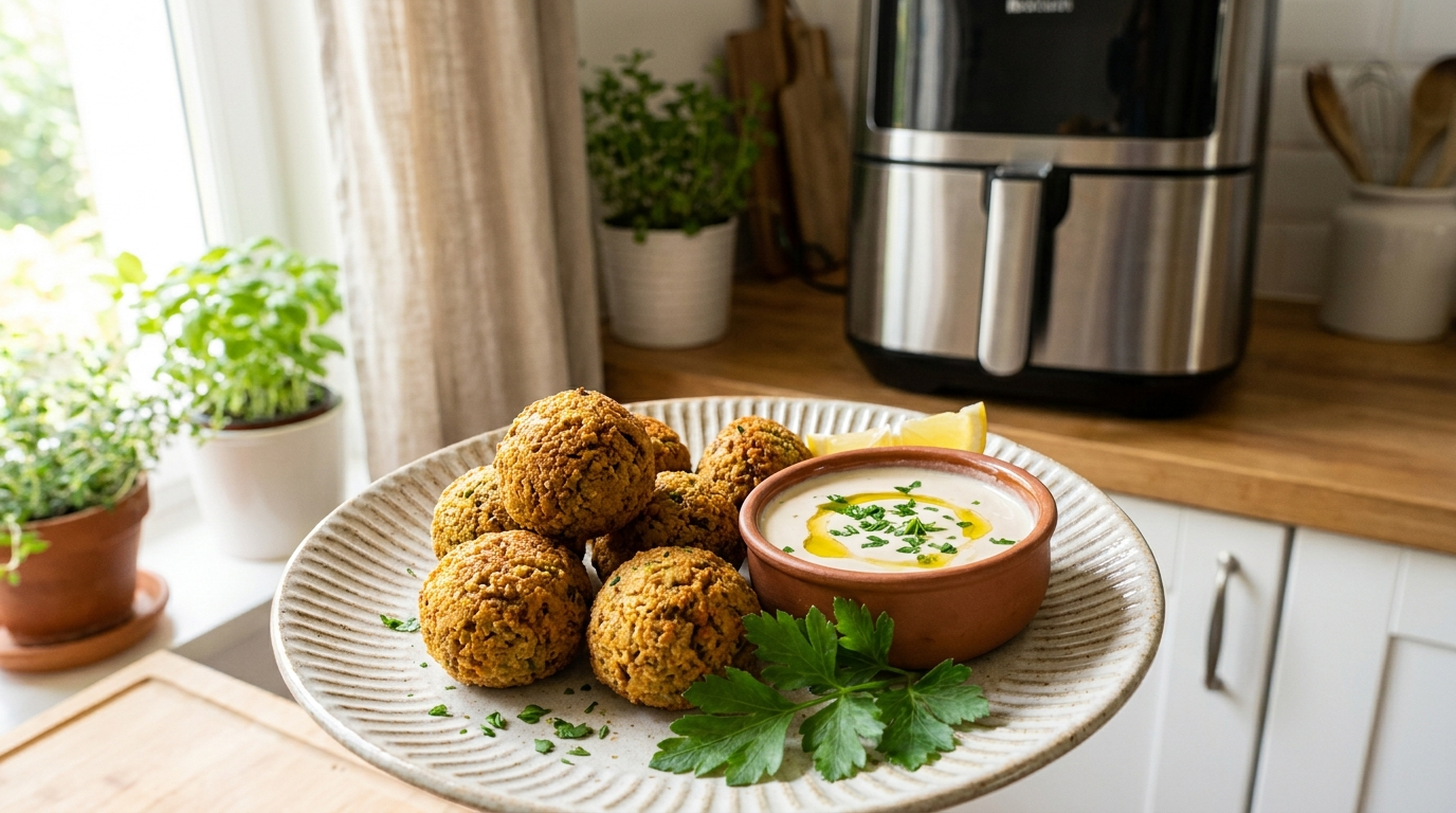 Falafel air fryer croustillant doré à la friteuse sans huile
