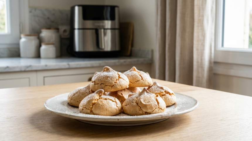 Meringue air fryer légère et croustillante, parfaitement cuite et dorée
