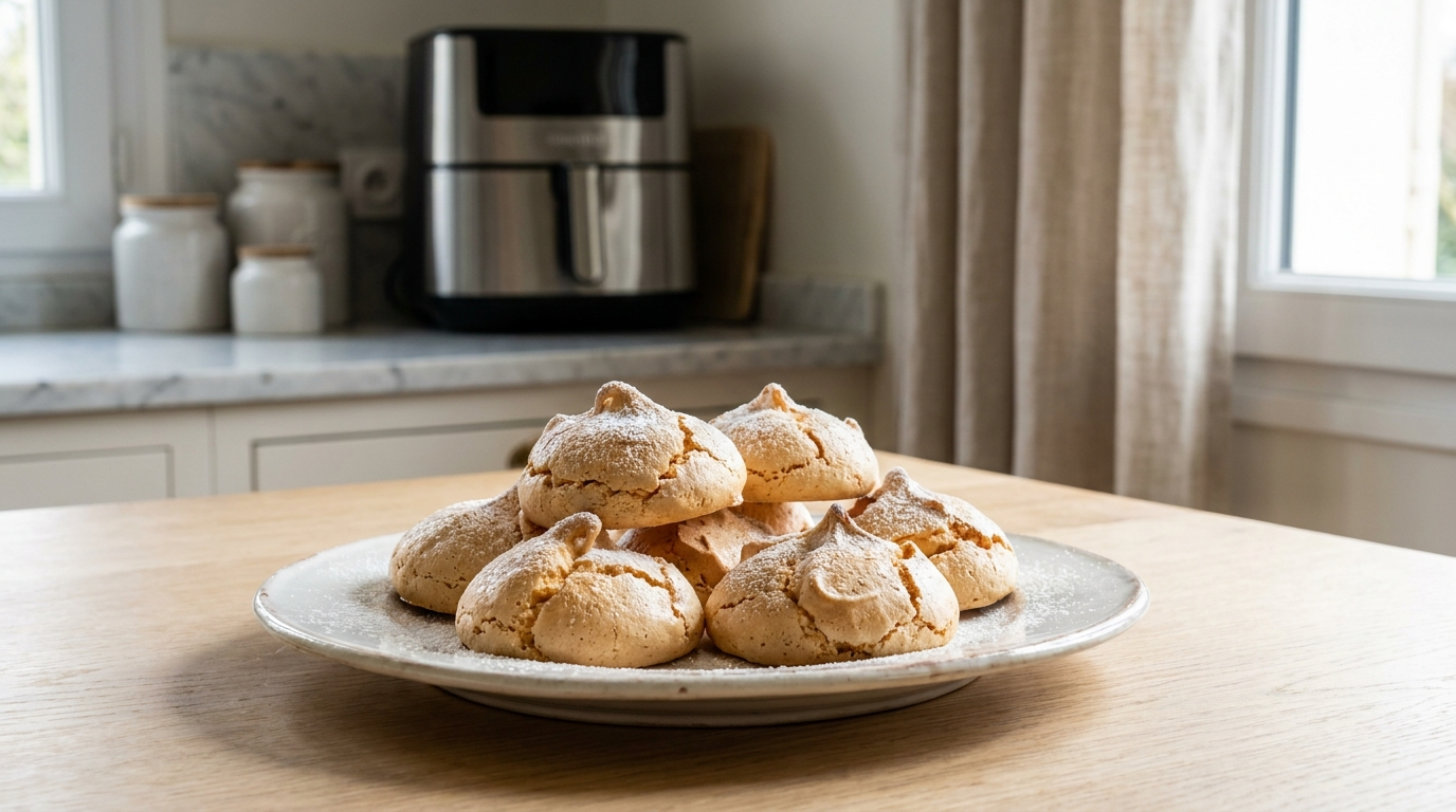 Meringue air fryer légère et croustillante, parfaitement cuite et dorée