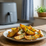 Pommes de terre sautées airfryer croustillantes et dorées dans un panier d'AirFryer