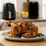 Poulet entier air fryer ninja croustillant et doré à l'extérieur