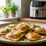 Raviolis à l'air fryer croustillants dorés et appétissants